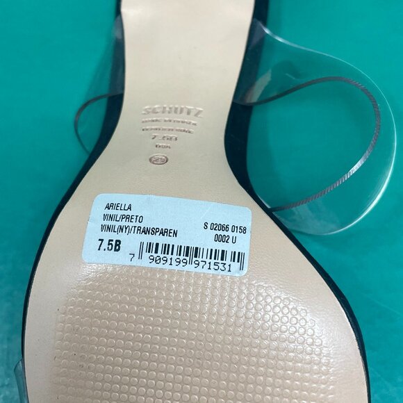 SCHUTZ Black Heels with Clear Straps - Picture 5 of 5